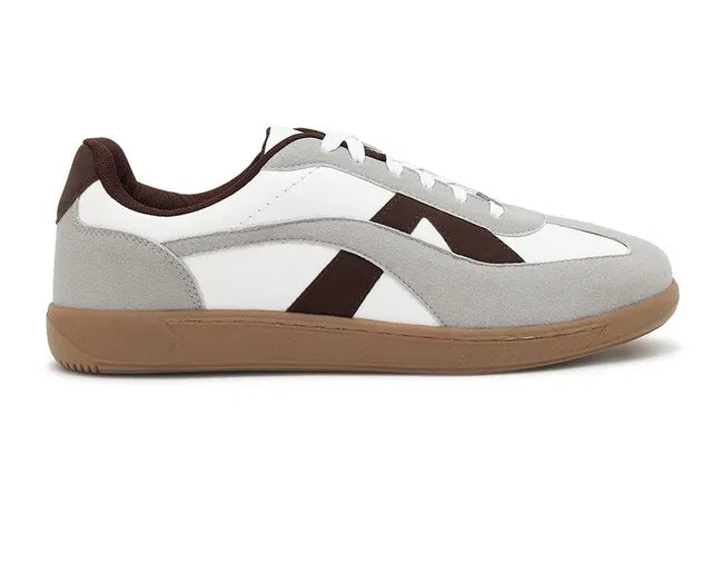 RetroEdge White &amp; Brown Classic Sneakers
